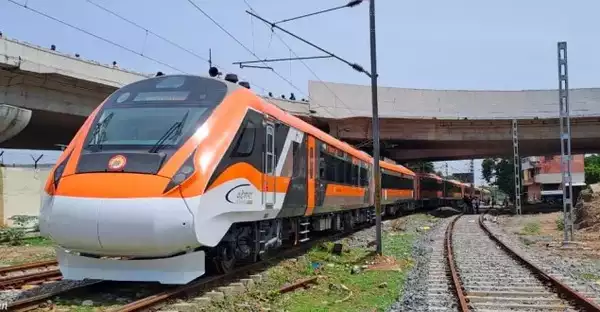 Vande Bharat train on track with new orange coach