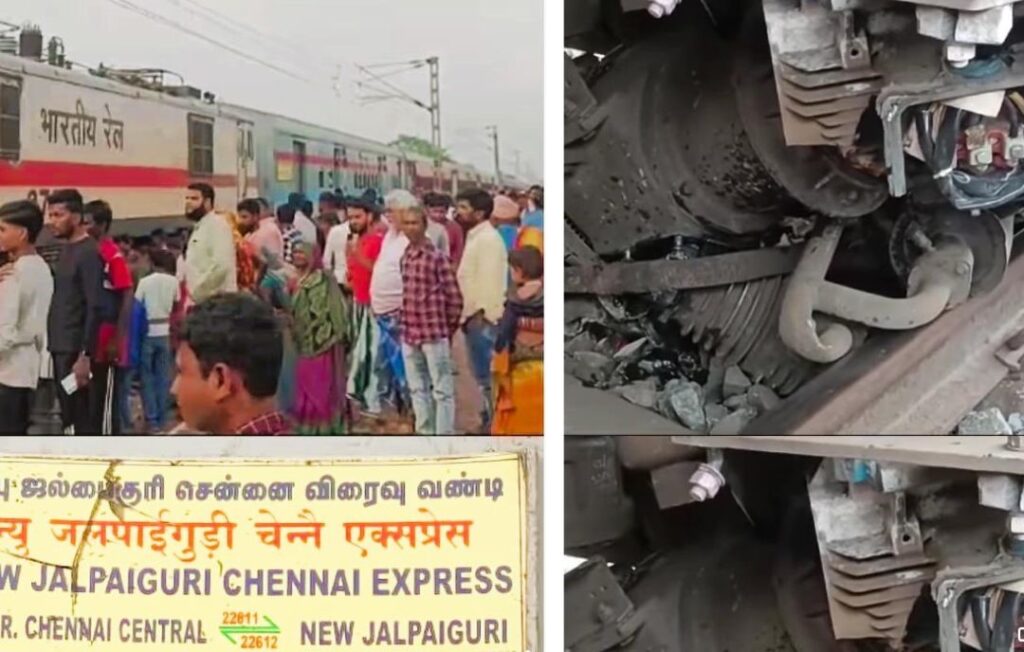 ओडिशा के बालासोर में न्यू जलपाईगुड़ी – चेन्नई एक्सप्रेस दुर्घटनाग्रस्त, इंजन का मोटर-बैटरी गिरा