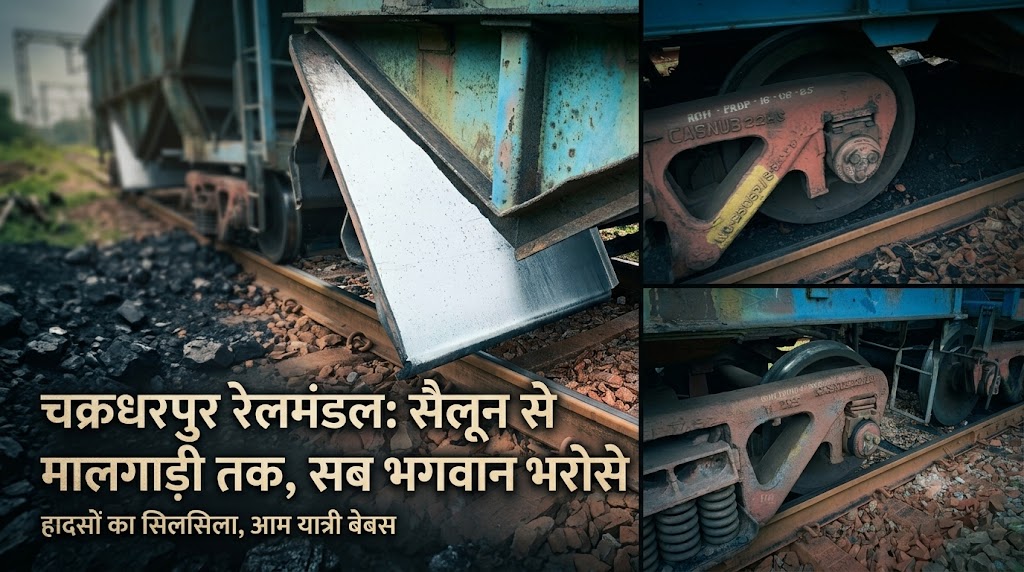 चक्रधरपुर रेलमंडल में बेपटरी होती ट्रेनें, लाठीकाटा में मालगाड़ी के 3 डिब्बे उतरे, DRM के निरीक्षण यान से लेकर सैलून तक सब राम भरोसे