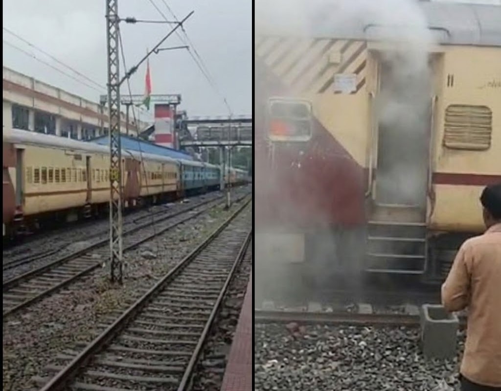 कोडरमा स्टेशन पर पैसेंजर ट्रेन की बोगी में लगी आग, टला बड़ा हादसा: यात्रियों में मची अफरातफरी, फायर ब्रिगेड ने पाया काबू
