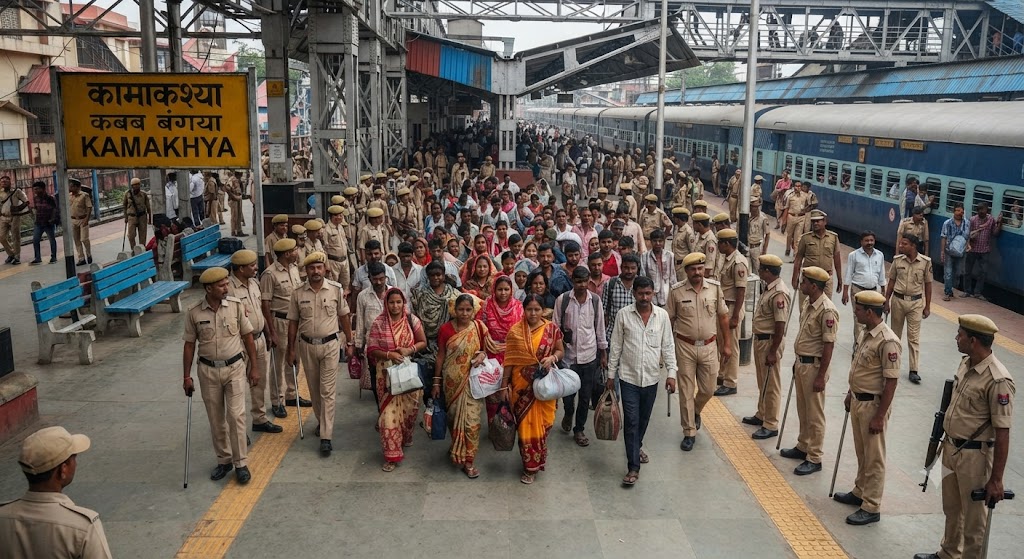 असम में RPF की बड़ी कार्रवाई: कामाख्या रेलवे स्टेशन से 57 संदिग्ध बांग्लादेशी गिरफ्तार