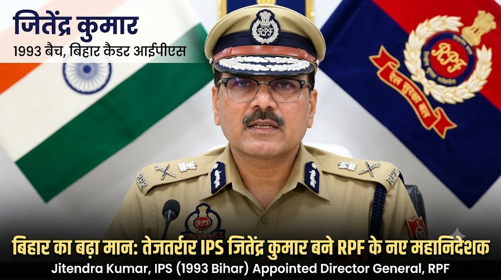 RPF/DG : बिहार का बढ़ा मान, 1993 बैच के तेजतर्रार IPS जितेंद्र कुमार बने RPF के नए महानिदेशक