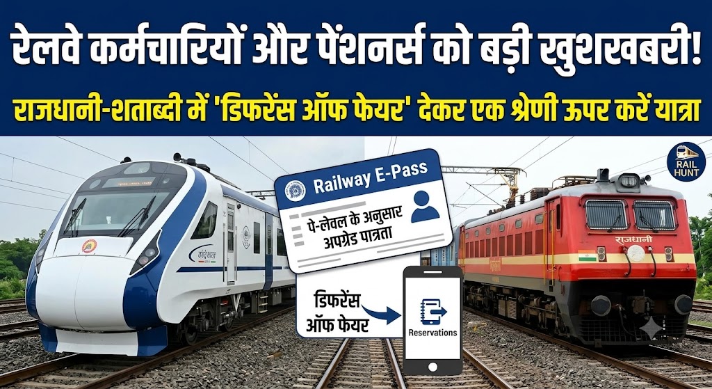रेलवे कर्मचारी और पेंशनर्स अब राजधानी-शताब्दी में एक श्रेणी से ऊपर कर सकेंगे यात्रा, देना होगा ‘डिफरेंस ऑफ फेयर’